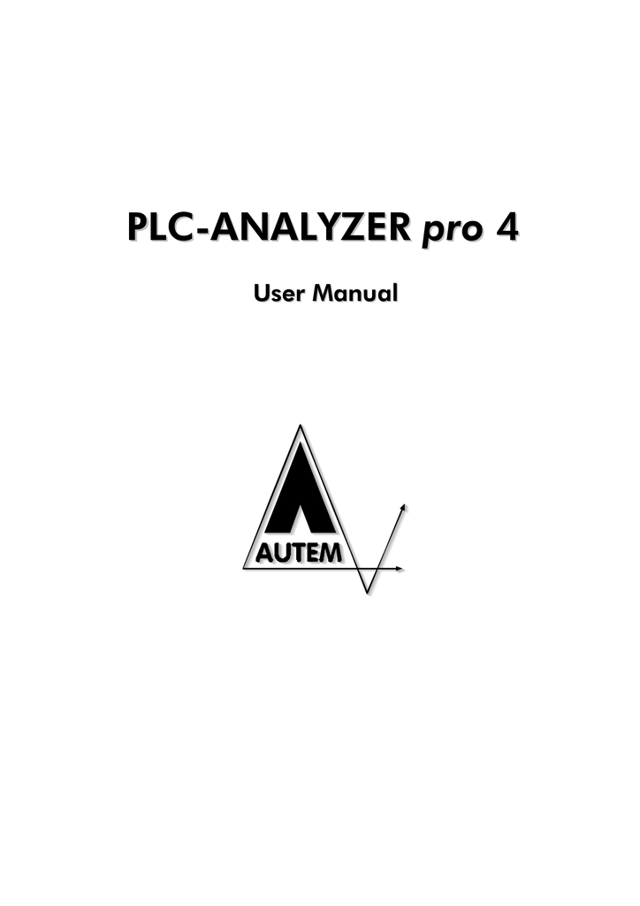 Manual Plc Analyzer Pro 4 Manualzz