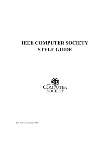 Ieee Computer Society Style Guide Manualzz