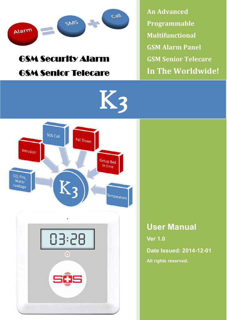 K3 GSM Security Alarm User Manual V1.0 Manualzz