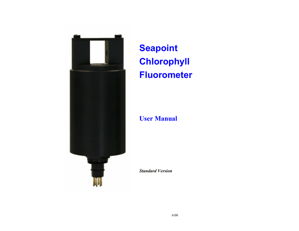Seapoint Chlorophyll Fluorometer Manualzz
