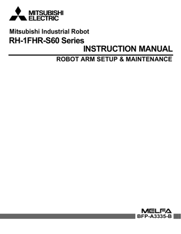 RH-1FHR-S60 Series INSTRUCTION MANUAL ROBOT ARM | Manualzz