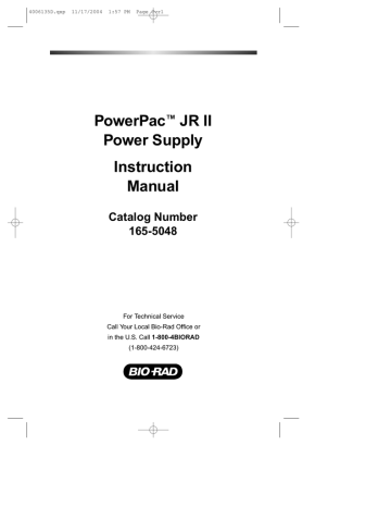Powerpac power supply instructions