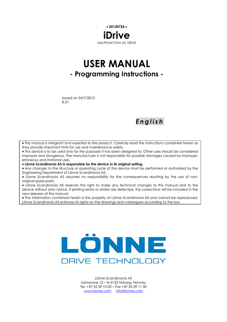 Idrive User Manual Lonne Scandinavia Manualzz