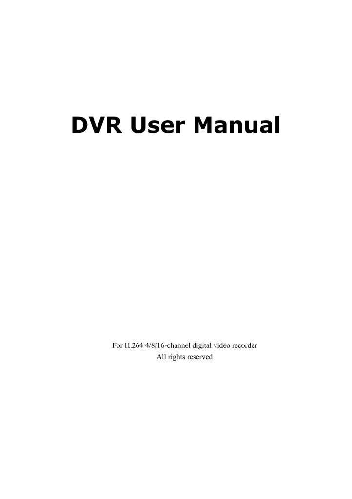 DVR User Manual Manualzz
