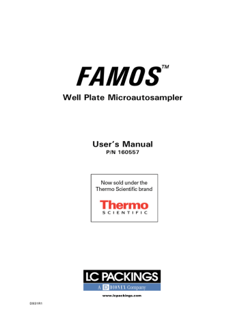 Thermo Fisher Scientific FAMOS Well Plate Microautosampler User's manual | Manualzz