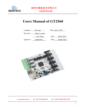 Users Manual of GT2560 - myhobby-CNC | Manualzz