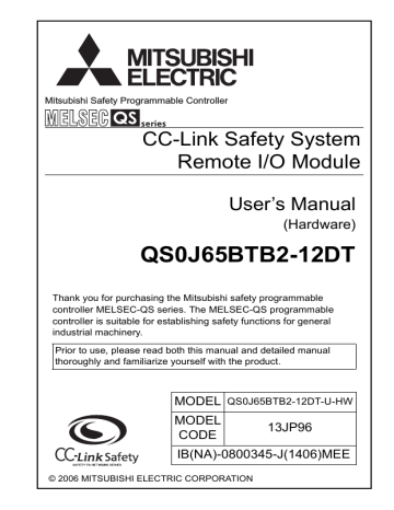 Cc Link Safety System Remote I O Module User S Manual Hardware Manualzz