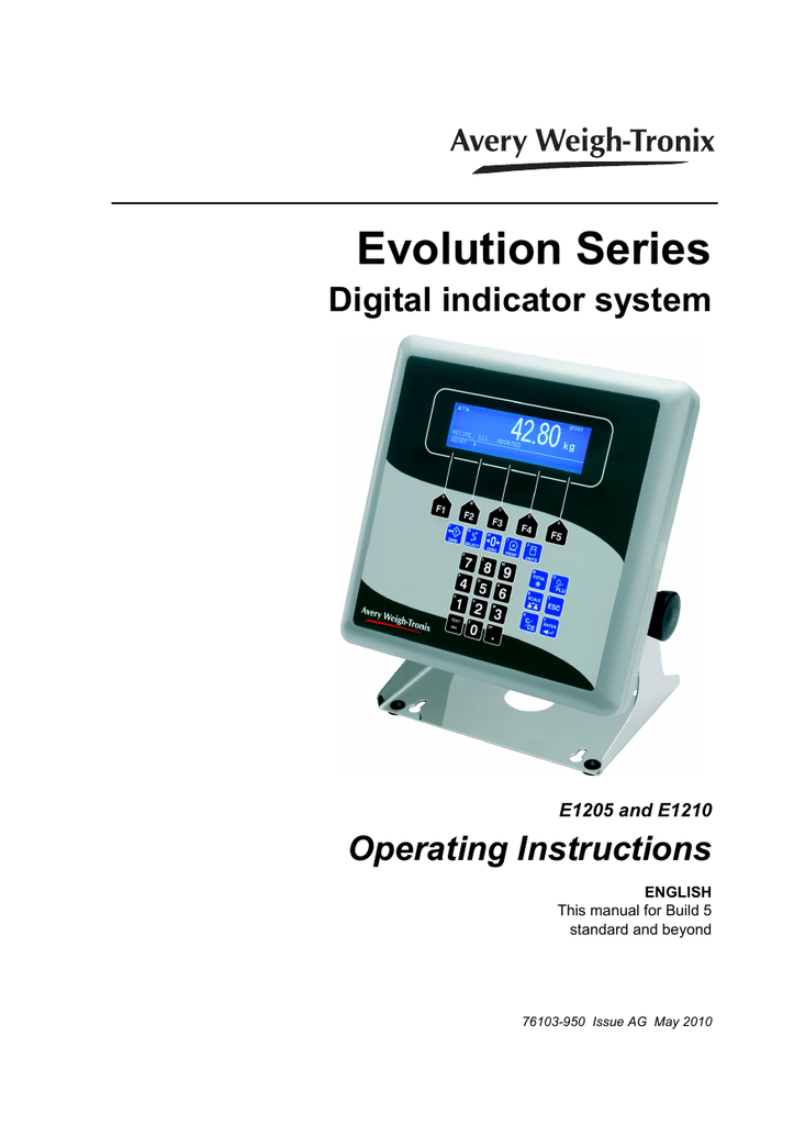 Avery Weigh-tronix E1205 User Manual