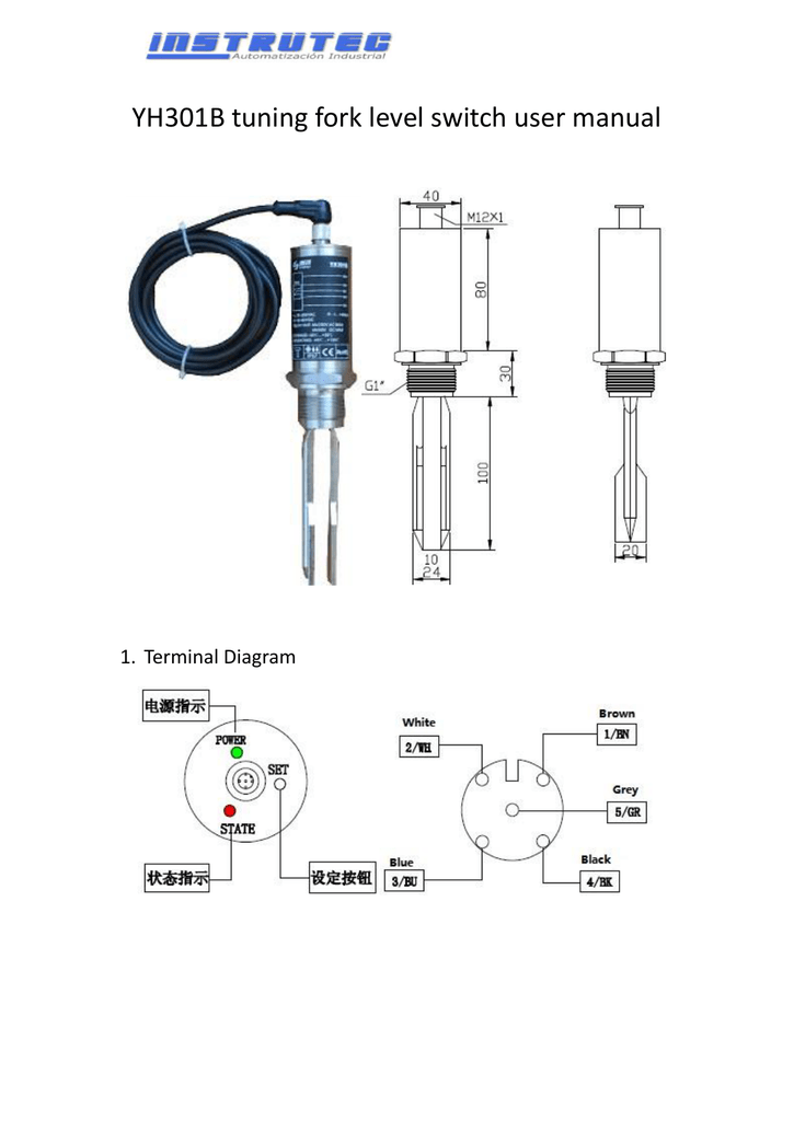 YH301B tuning fork level switch user manual Manualzz