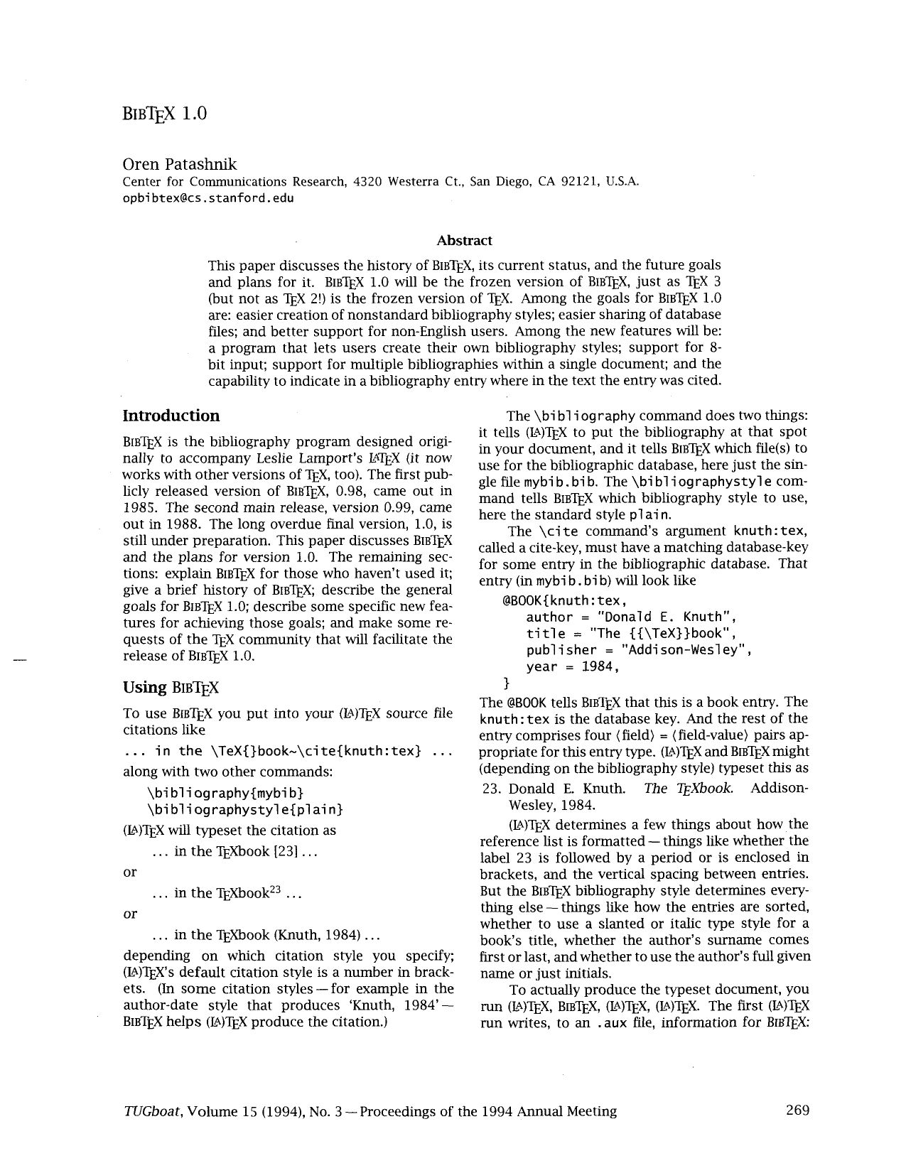 Bibtex 1 0 Tex Users Group Manualzz