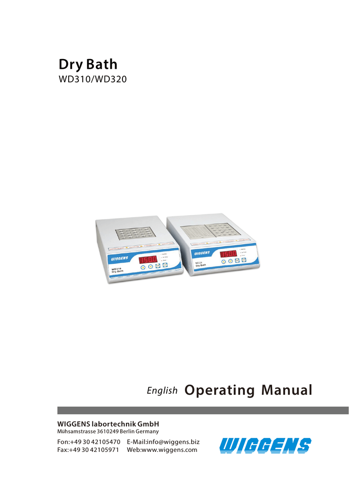 Operating Manual Dry Bath Manualzz