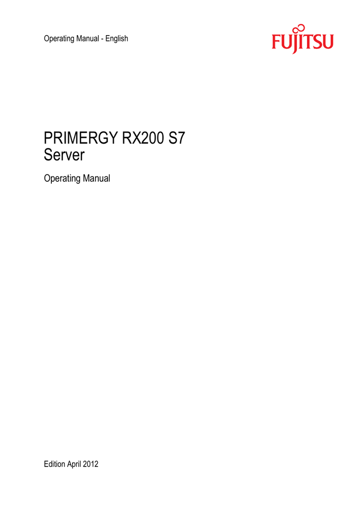 Primergy Rx0 S7 Server Manualzz