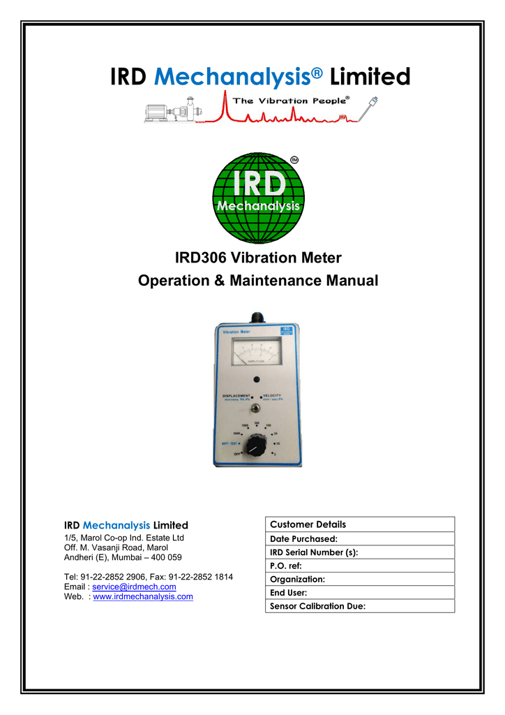 Ird Mechanalysis Vibration Chart