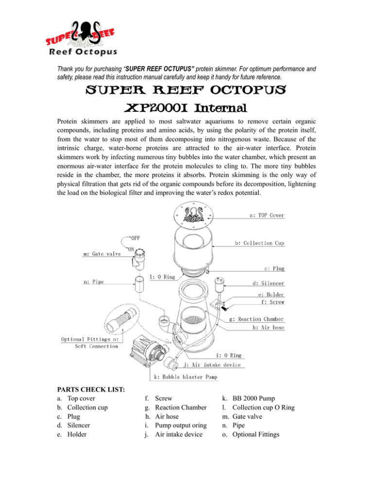 Super Reef Octopus Xp 00 Cone Internal User Manual Manualzz