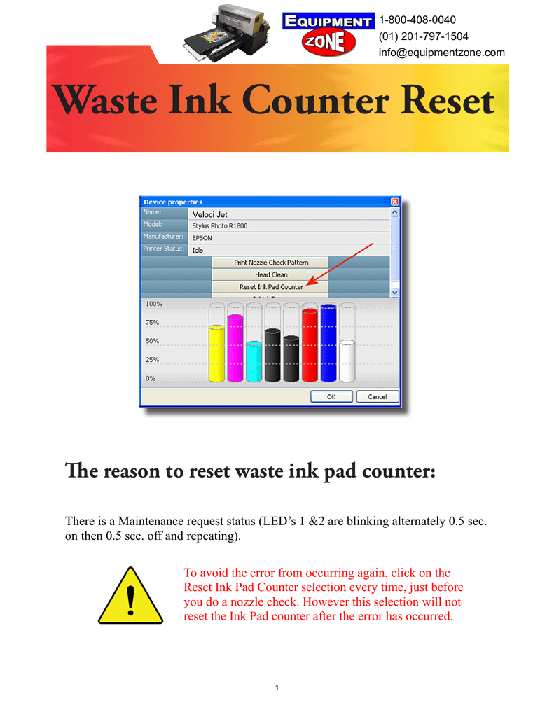 waste ink reset key generator