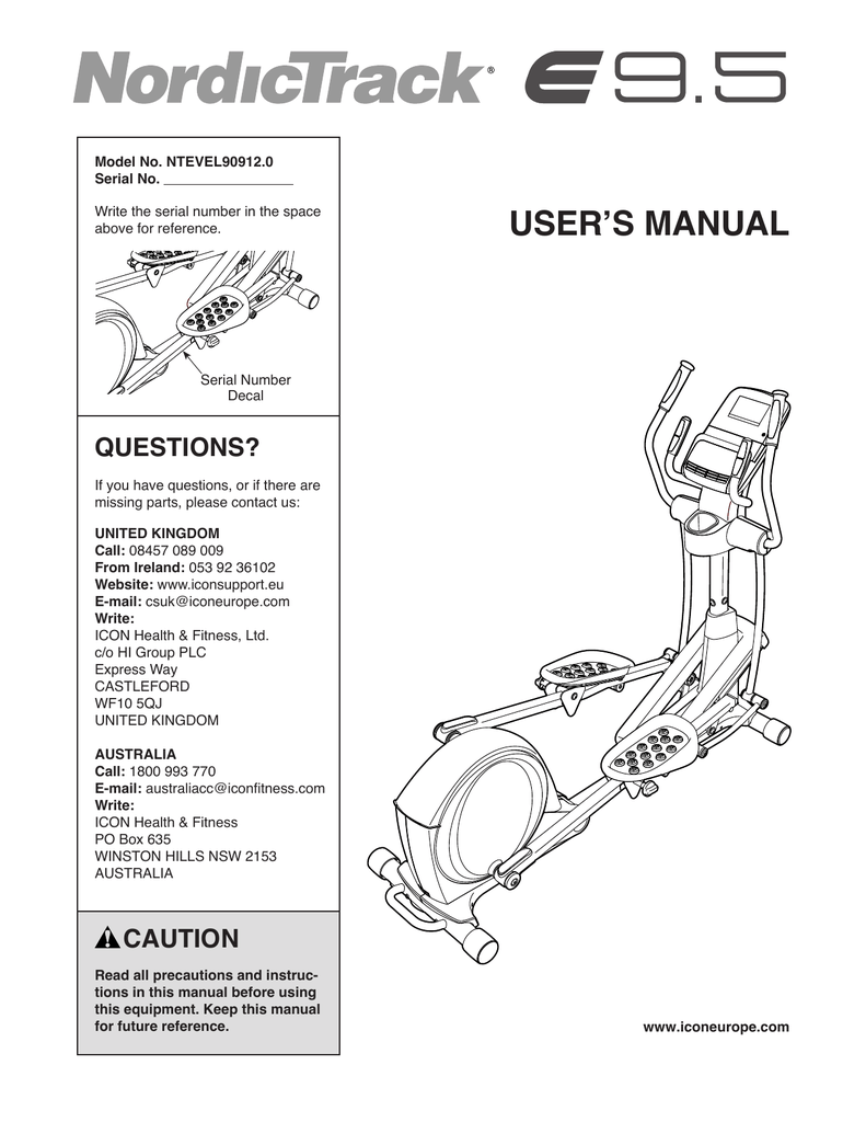 nordictrack vr21 manual