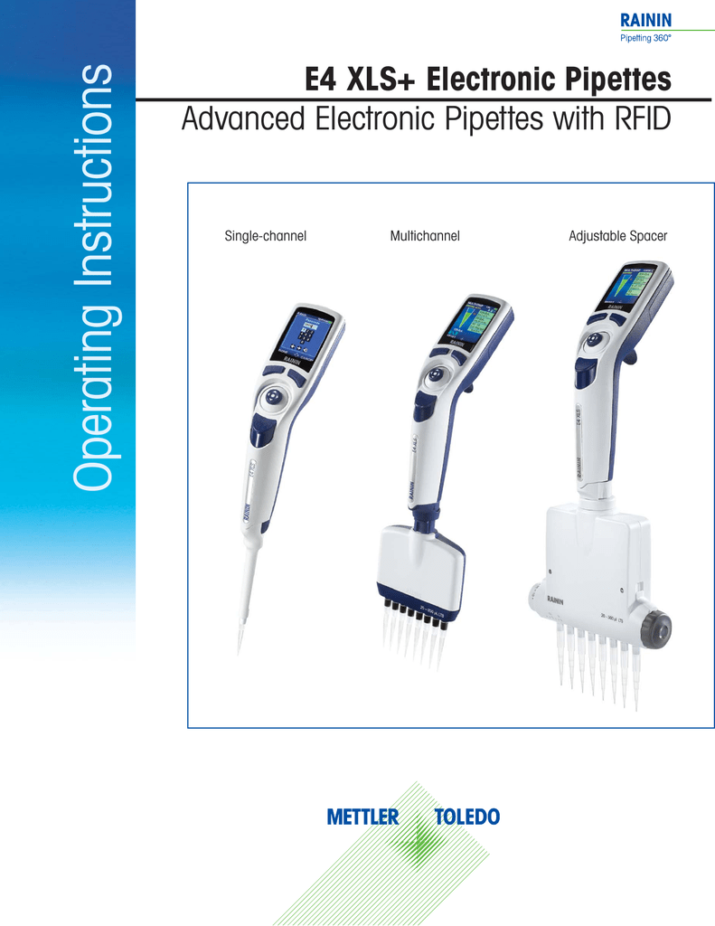 E4 XLS+ Electronic Pipettes Operating Instructions Manualzz