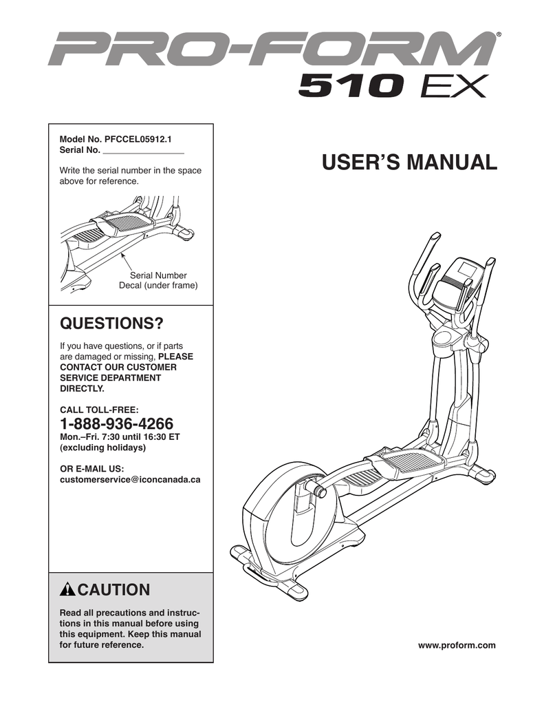 Nordictrack best sale e400 manual