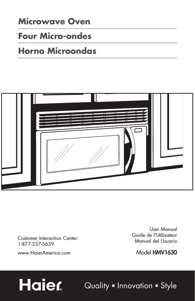 Haier HMV1630DBBB Microwave Owner's Manual Manualzz