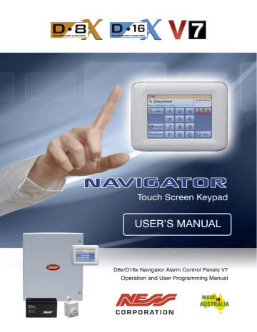 Ness Navigator D8x, D16x Alarm Control Panels User Manual | Manualzz