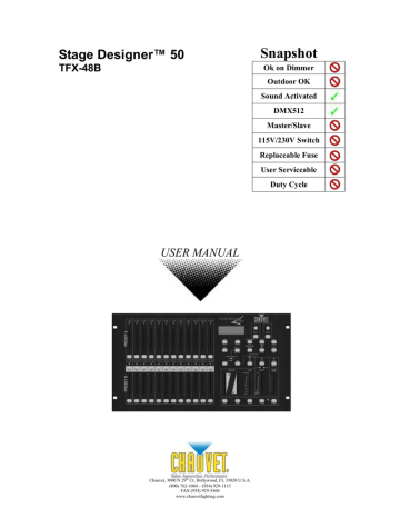 Stage Designer™ 50 TFX-48B USER MANUAL Snapshot | Manualzz