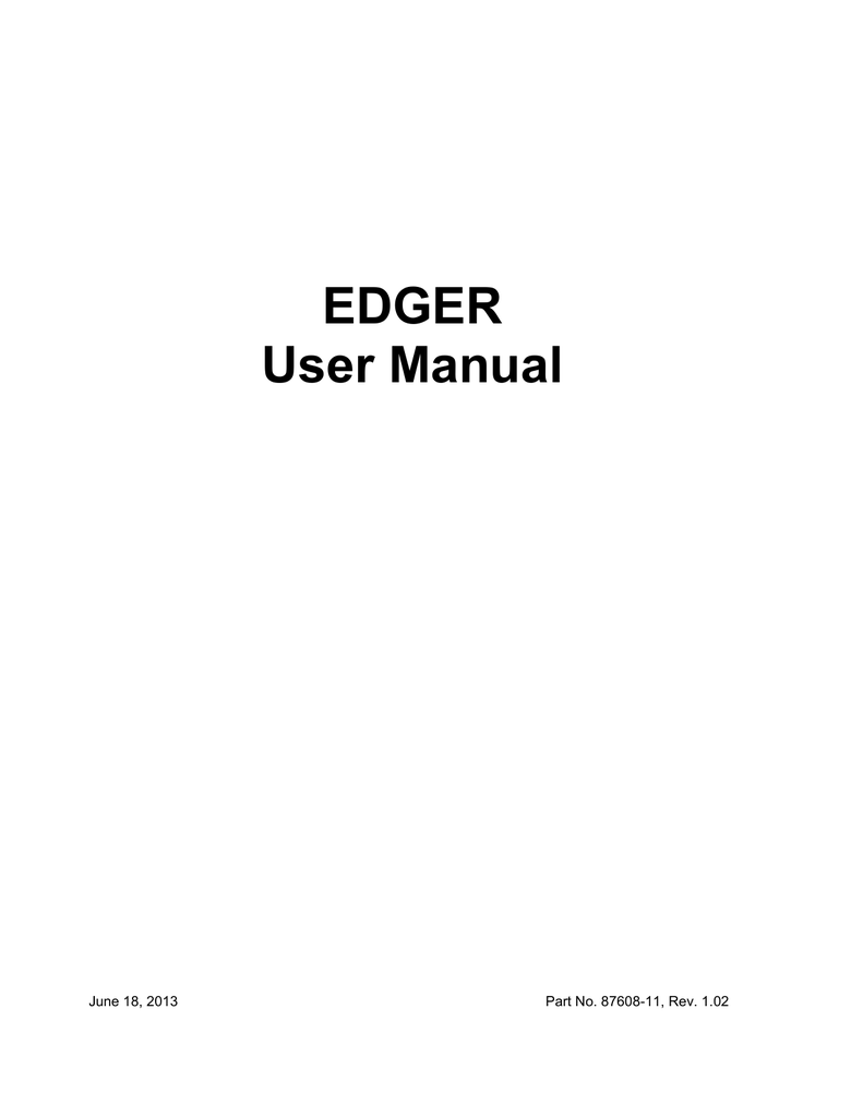 EDGER User Manual Manualzz