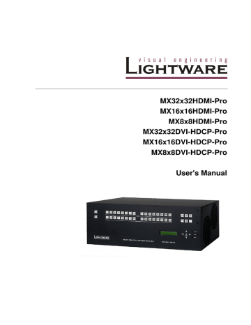 Lightware MX8x8HDMI-Pro User manual | Manualzz