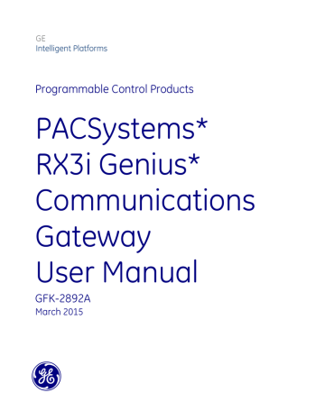 PACSystems* RX3i Genius* Communications Gateway User Manual | Manualzz