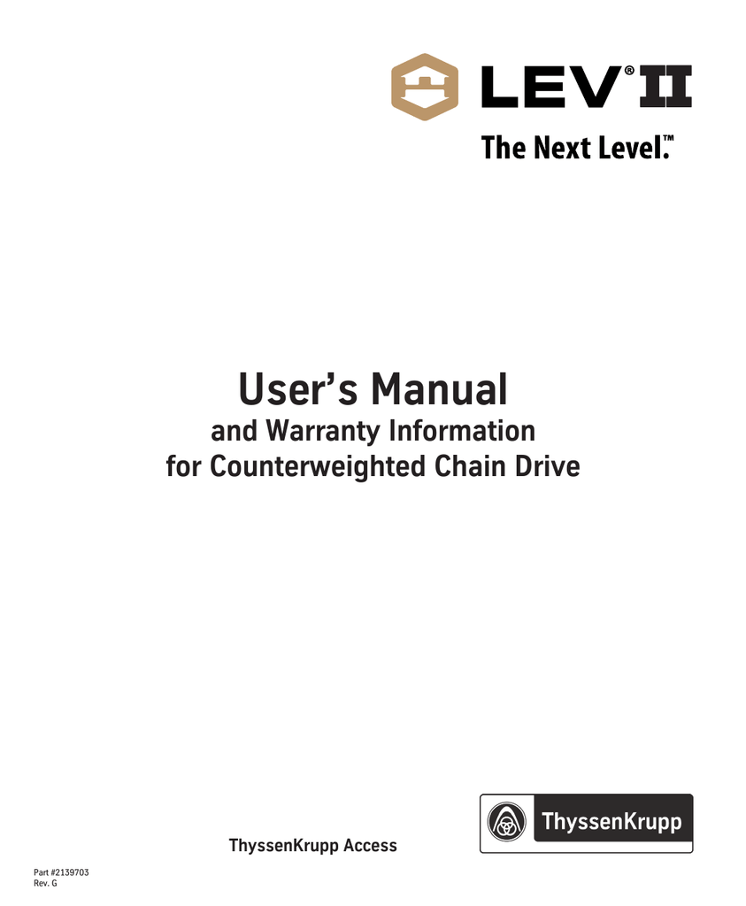 User S Manual Thyssenkrupp Access Manualzz