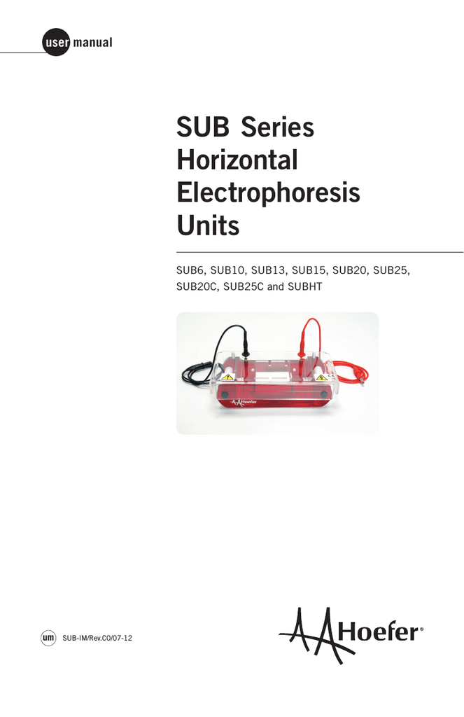 Sub Series Horizontal Electrophoresis Units Manualzz