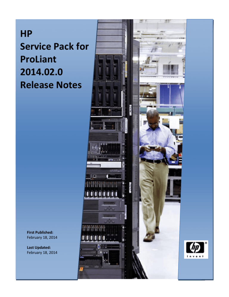 Hp Service Pack For Proliant 14 02 0 Release Notes Manualzz