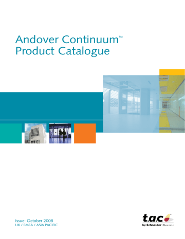 Andover ContinuumTM Product Catalogue | Manualzz
