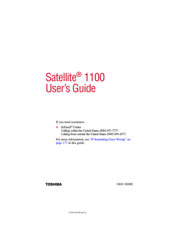 Toshiba 1100-S101 Laptop User guide | Manualzz