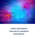 Parity Software Sage ERP X3 Cashbook User Manual