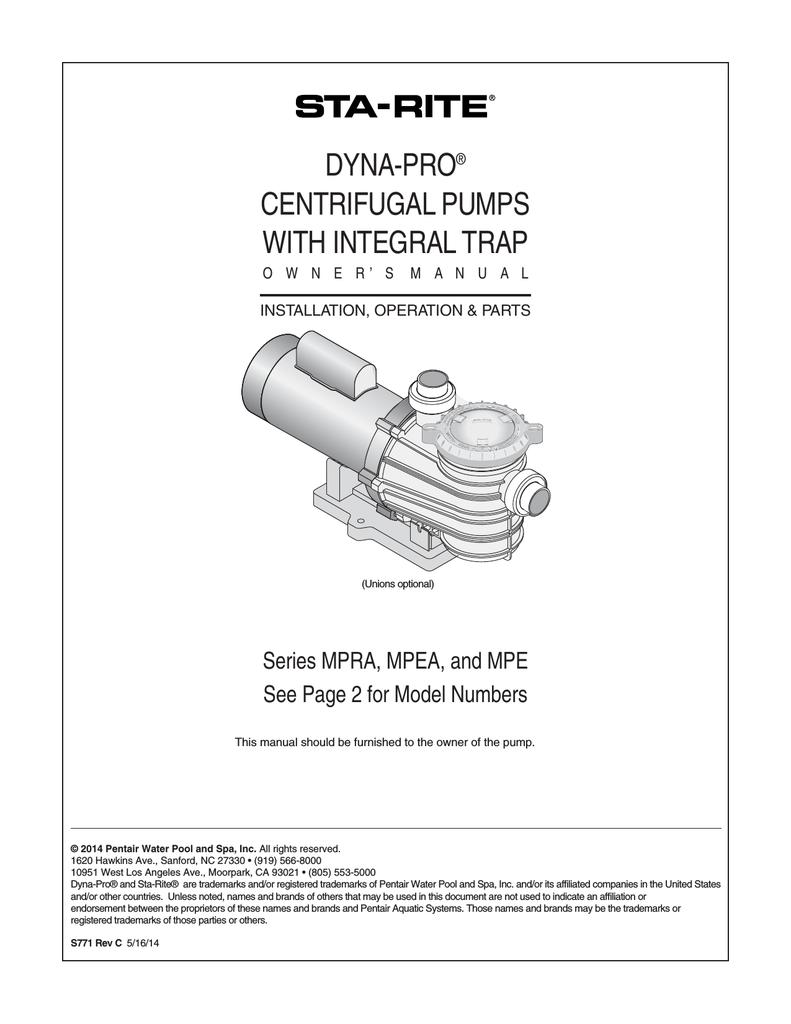 Dyna Pro Owner`s Manual Manualzz