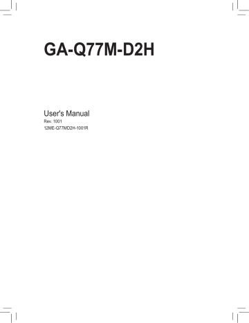 Gigabyte GA-Q77M-D2H User's Manual | Manualzz