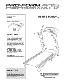 Proform crosswalk 2025 fit manual