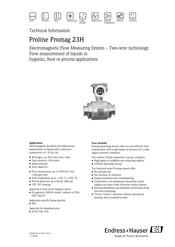 Endress Hauser Promag 23H User Manual Manualzz