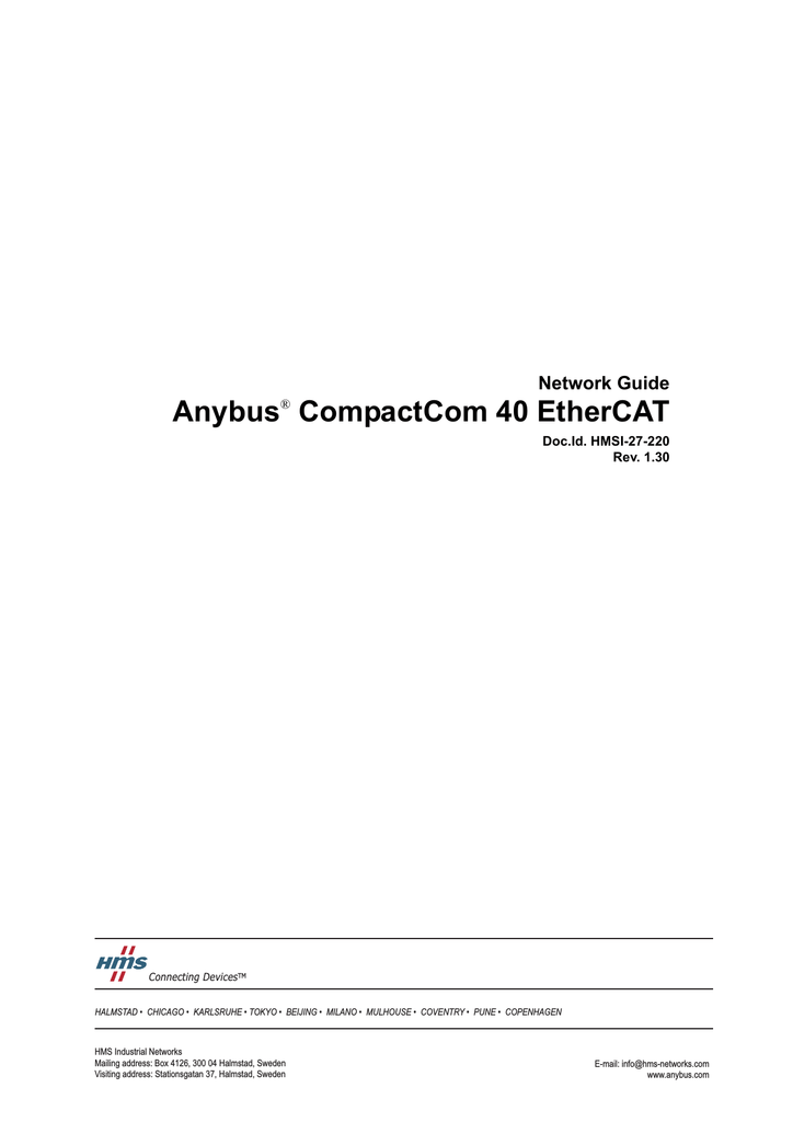CompactCom 40 EtherCAT | Manualzz