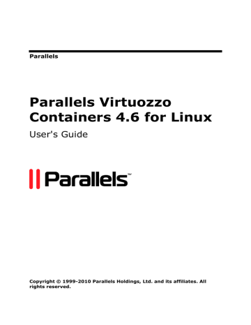 Parallels Virtuozzo Containers 4.6 for Linux | Manualzz