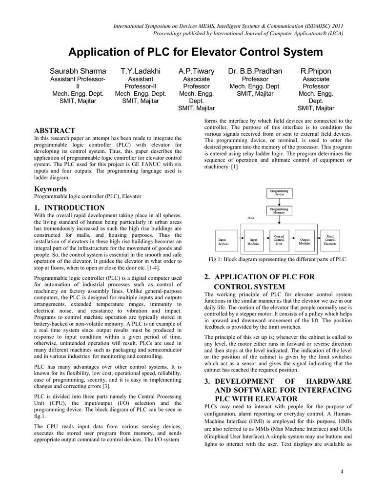 Elevator Ladder Logic Manual