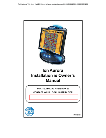 ION AURORA MERIT TOUCHSCREEN   NEW MANUAL     ARCADE GAME MANUAL