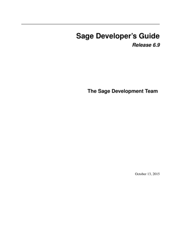 Sage Developer`s Guide | Manualzz