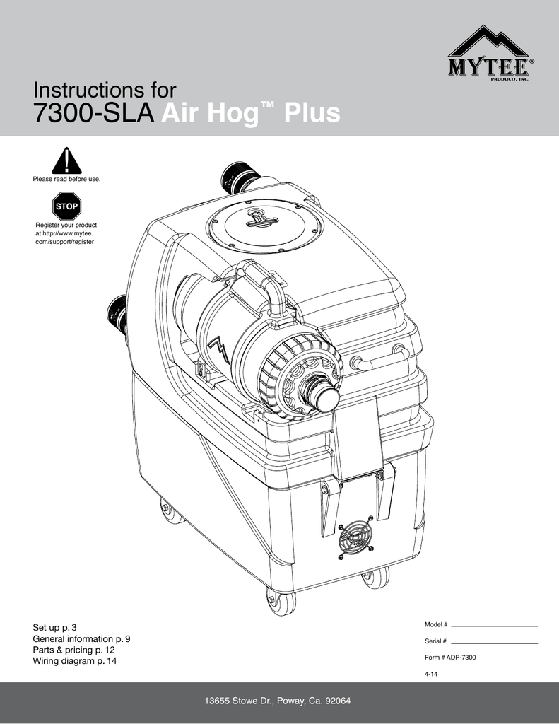 7300-SLA Air Hog™ Plus - SmartJan-Janitorial Supplies, Cleaning | Manualzz