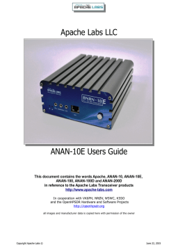 Apache Labs ANAN-10E Users Guide