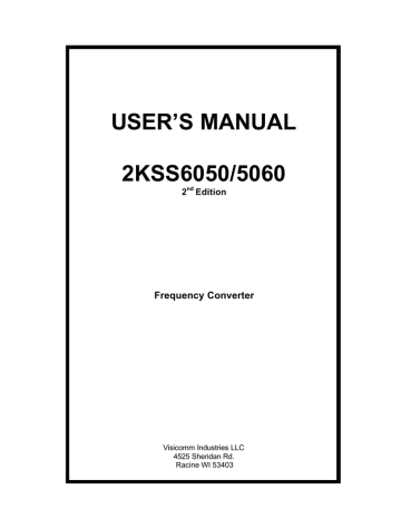 USER`S MANUAL 2KSS6050/5060 | Manualzz