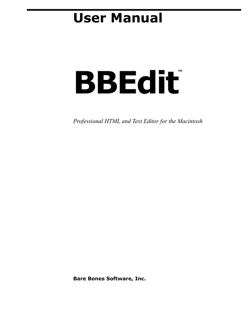 bbedit manual
