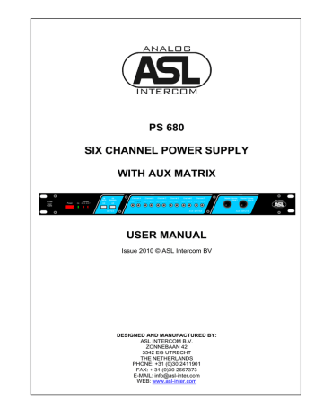 ASL INTERCOM PS 680 User manual | Manualzz