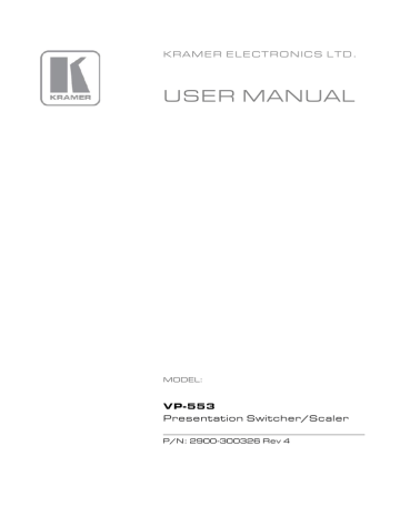 Kramer VP-553 User manual | Manualzz