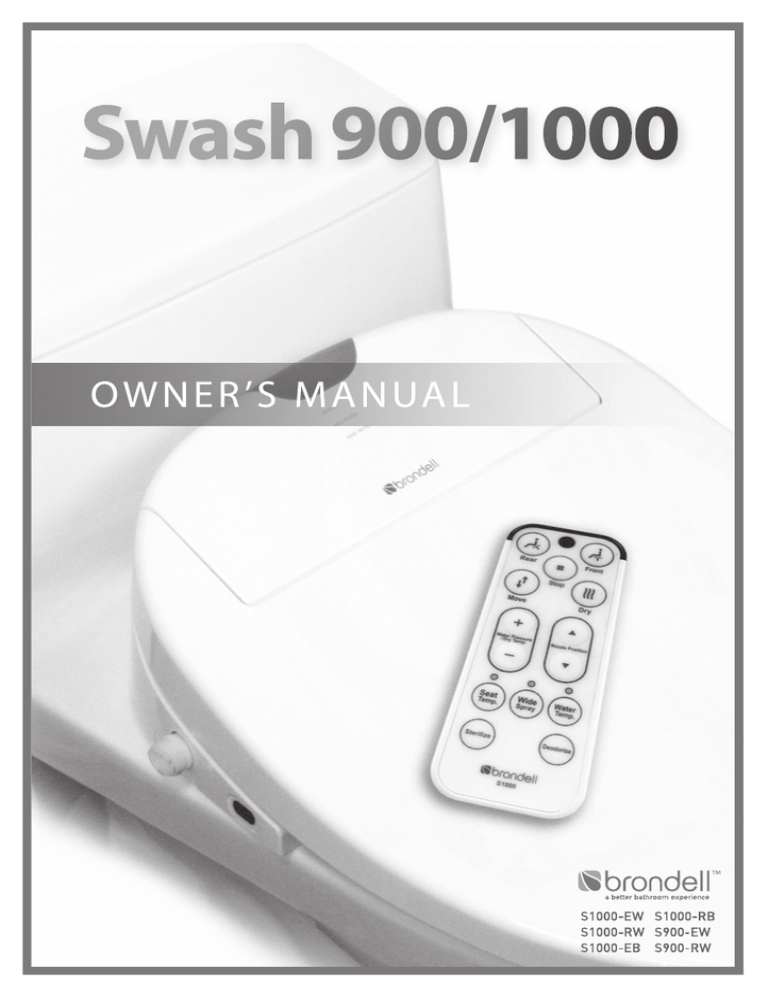 brondell S1000-RB, S1000-EB, S1000-EW User manual | Manualzz